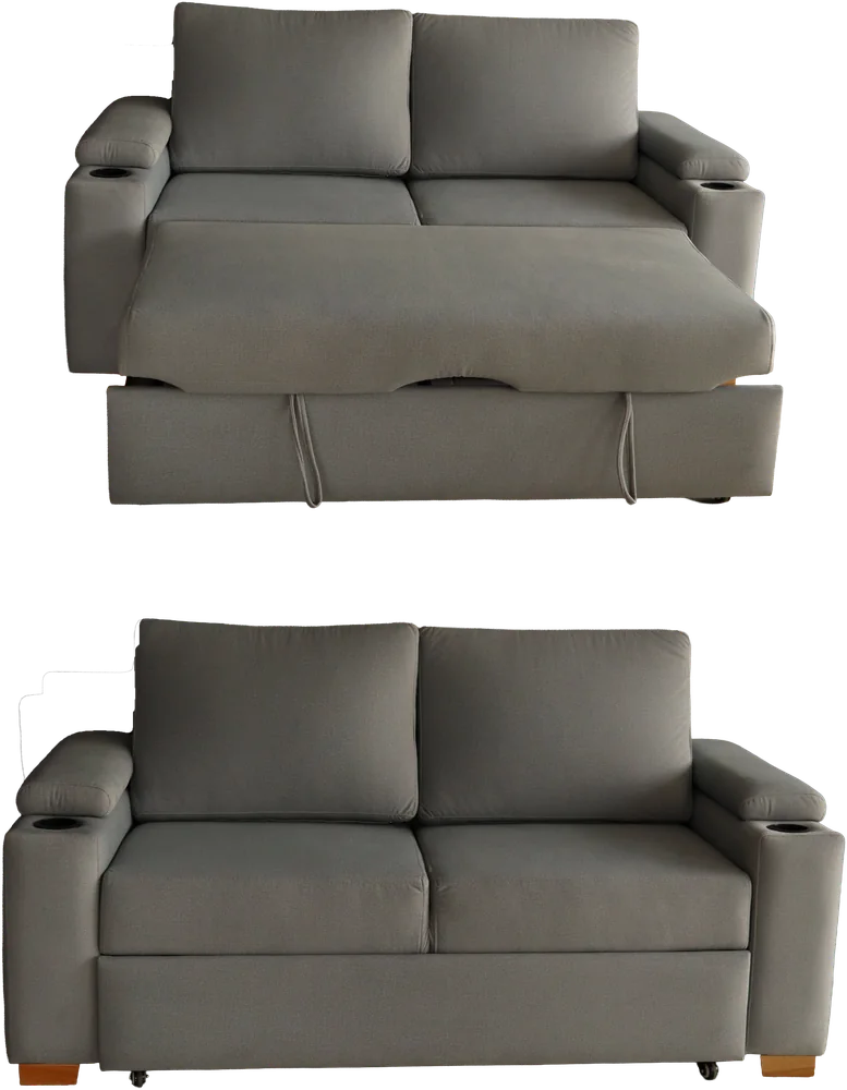 Sofá cama con portavasos
